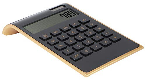 AYNEFY Tragbarer 10-stelliger, Solarbetriebener, Schlanker Taschenrechner mit Großem Display, Dual-Power, Wählen Sie für Home Office, Business, LCD-Display, Bürobedarf für Frauen (Schwarz)