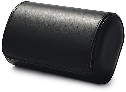 Oirlv Luxus Pu Leder 2 Schlitze Uhrenrolle Reiseetui Aufbewahrungsetui Für Geschenkbox Weihnachten Jubiläum Geburtstag(Schwarz)