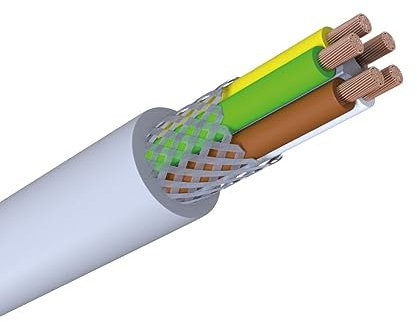 WITTKOWARE LiYCY 5x0,50mm² Elektronik-Steuerleitung mit Geflecht Abschirmung, Kupfer, Mantelfarbe grau, Kabellänge 25m
