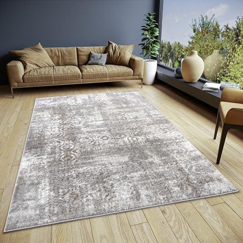 Hanse Home Style Vintage Teppich – Orientalischer Kurzflor Wohnzimmerteppich im Vintage Look, Orient-Teppich Läufer für Schlafzimmer, Esszimmer, Wohnzimmer, Flur – Grau Braun, 160x235cm