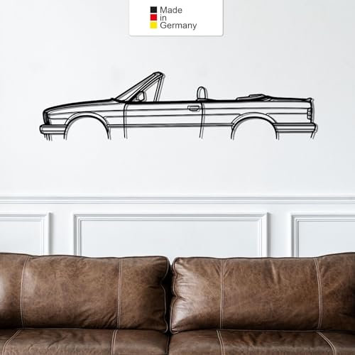 MetalGiftsWorld for BMW E30 COUPE, Metall Wandbild, Wanddeko, Auto Silhouette, Metal Car Wall Art (Größe: 200 cm (78))
