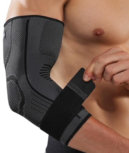 eYotto Elbow Support for Men Women, Bicep Tennis Elbow Brace Strap 2 Pack | Tennis Elbow Support Strap for Weightlifting, Muscle Pain, Golfers, Bicep, Pain Relief Tendonitis, Arthritis, Breathable