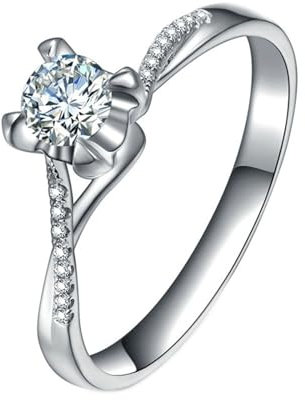 Trauringe Platin 950, Eheringe In Weißgold Blume Lab Diamant 0.3CT H Rundschliff VVS mit Diamant G Größe 62 (19.7) Personalisiert für Verlobung