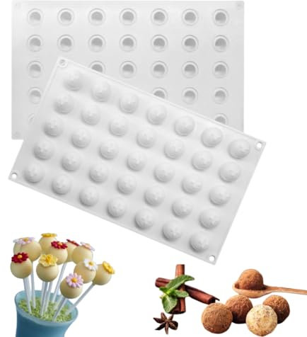 MSPEBEC Moule à chocolat sphère moule en silicone moule à chocolat sphère glaçons Convient pour la fabrication de chocolat sphérique, de gâteaux, de dômes en mousse et de glaçons sphériques.