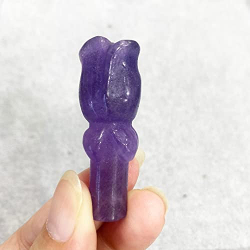 PAKMEZ 1 STÜCK Natürlicher Amethyst Stein Kristall Handmake Liebe Rose Blume Dekor Quarz Handwerk Sammlerstück Figur Geschenk