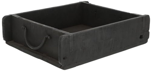 Novaliv Holzkiste Vintage Schwarz 30 x 25 x 8 cm Alte Ziegelform Holz Groß Allzweckkiste aus recyceltem Altholz Jede Form EIN Unikat ? Vintage Kiste Deko
