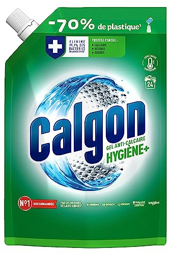 Calgon - Recharge gel hygiène plus - protège des odeurs, du calcaire et des résidus - 1,2L