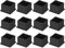 QUARKZMAN 12Pcs Embouts de Pieds de Chaise Carrés en PVC, 35mm x 35mm OD, Noirs, Protections de Pieds de Meubles pour Table, Capuchons de Pieds de Chaise, Protège-Sols pour Table de Patio,