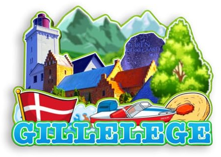 Quwsne Kühlschrankmagnet Gilleleje Dänemark, Kühlschrankmagnet, Stadt, Reise, Souvenirs, Touristengeschenke, 3D, klassische Sehenswürdigkeiten, handgefertigt, Handwerk, Heimdekoration, 2079
