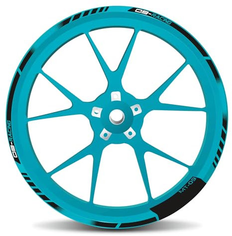 Felgenrand Aufkleber Motorrad kompatibel mit Yamaha MT-09 Midnight Cyan X710159VA
