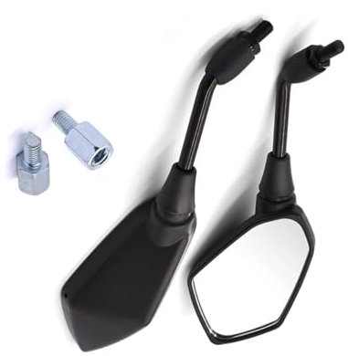 Motorradspiegel-Set 10 Mm 8 Mm Motorrad Rückspiegel Konvexer Rückspiegel Für Suzuki 650 Für Africa Twin Lenkerendenspiegel(Schwarz)