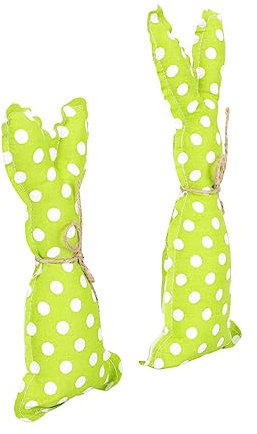 TOPBATHY 2St Stoff Hase Dekorationen Herbstdeko Hundezwerg Bauernhaus-Pastell-Häschen- Osterkissen bunny büro dekoration raumdeko Kaninchen aus Stoff Osterhasenpuppe Baumwolle Green