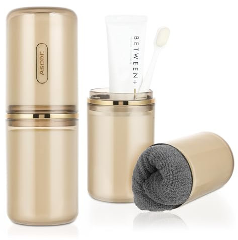 Mundspülbecher Zahnbürsten Etui – Reise Zahnbürste Schutzhülle, Kunststoff, Leicht & Langlebig, Hygienischer Schutz für Zahnbürste & Zahnpasta, Perfekt für Reisen, Camping & Zuhause