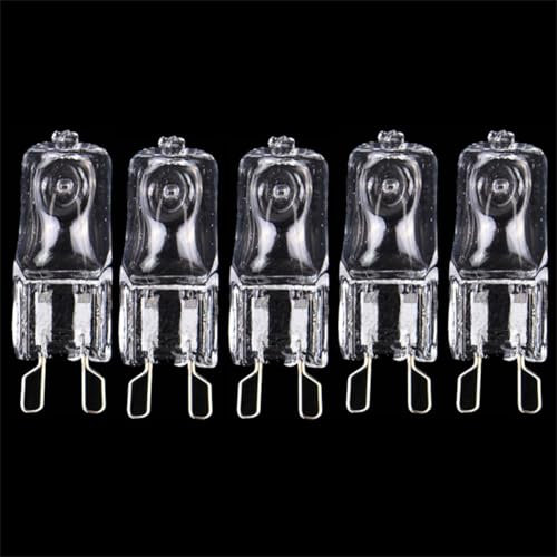 JZLBBC 5PC G9 20W 25W 40W 60W Bombilla halógena para luces de campana extractora,hornos microondas,baño,candelabros de repuesto de bombillas 40W