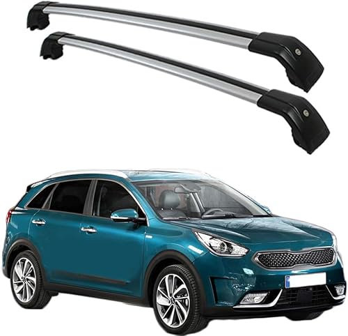 DRYFAL DachträGer RelingträGer für KIA NIRO EV 2016-2022 Dachgepäckträger Aluminium mit Dachreling für Fahrradträger Dachboxen Skihalter