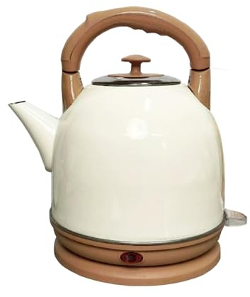 KKTX Hervidor eléctrico de Acero Inoxidable Cepillado 5L, ebullición Tranquila y rápida, 1500W, Apagado automático - Protección fueraKhaki,5L
