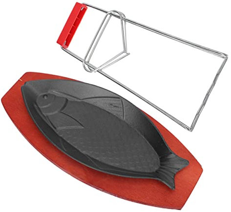 GLEAVI Bandeja para Hornear Forma de Pez Antiadherente Inoxidable Sartén de Hierro para Pescado y Carne Uso Cocina para Asar y Servir