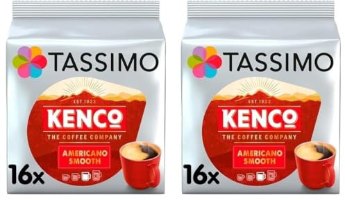 Tassimo Kenco Americano Smooth Coffee Pods x16 (Pack of 2, Total 16 Capsules)