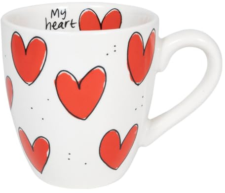 Blond Amsterdam Mini-Becher Rote Herzen, 200ml | Keramik, Rote Herzen Design, Valentinstagsgeschenk, Mikrowellengeeignet, Handwäsche empfohlen