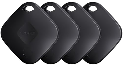 Yipoyilo Tracker Tag for Android Only, Luggage Tracker, Item Finder Key Finder Work with Google Find Hub My, Bluetooth Tracker for Keys, Luggage etc 4 Pack Black