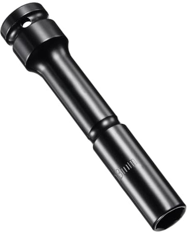 ROWORKX 1/2 Inch Drive by 10mm Impact Socket, 6-Point Deep Impact Socket, Heat-Treated CR-V Steel, 122mm Length Socket for Home Car Repair | 6-Point Deep Impact Socket, Heat-Treated CR-V Steel, Socket for Automotive Trucks Tractors Engines Repairing, Metric