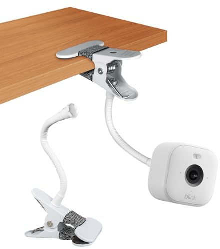 BECEMURU Mount for Blink Mini 2K+, 2K, 2, Mini Camera Bracket Holder 1Pcs | Clamp Mounting, Flexible Metal Arm & Cilp, No Drilling Install, Stable and Rustproof, fit for Blink Indoor&Outdoor Camera