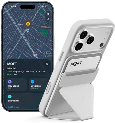 MOFT für MagSafe Wallet Ständer mit Apple Wo ist? -Unterstützung, Ultraschlanker Trackbarer Magnetischer Kartenhalter, 3-in-1 Verstellbarer Handy Ständer für iPhone 18/17/16/15/14/13/12 Serie