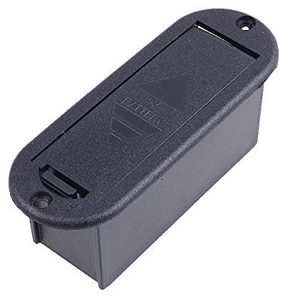 Boîtier de batterie 9 V en plastique noir pour guitare/basse