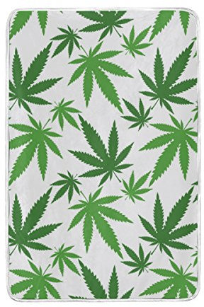 alaza Marihuana-Blatt von Cannabis Polyester Mikrofaser Decke 60 x 90 Leichtbau Gemütliche Couch Decke Bett Decke von My Daily