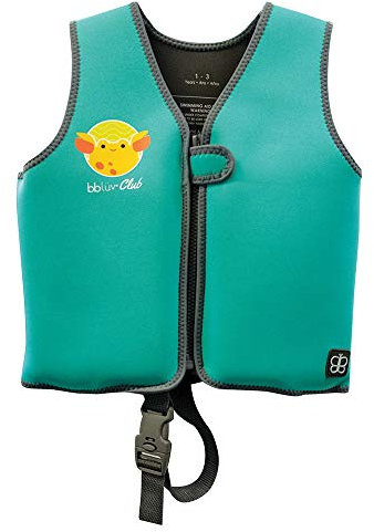 bblüv - Näj - Veste de Natation Évolutive en Néoprène avec Flotteurs pour Enfants, Aqua, (3-6 Ans)