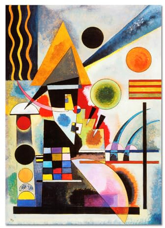 Giallobus - Impression sur toile - Vassily Kandinsky - Oscillation - Verre acrylique - 50L x 70l cm - Tableaux modernes pour la maison