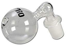 Black Leaf O!L Öl-Bong-Zubehör für OiL-Rig: Öl-Kopf zum Verdampfen von Öl, Steckkopf | NS 14 (14,5 mm) mit Adapter auf NS 18 (18,8 mm) | Glas, klar | Kugel, Ball