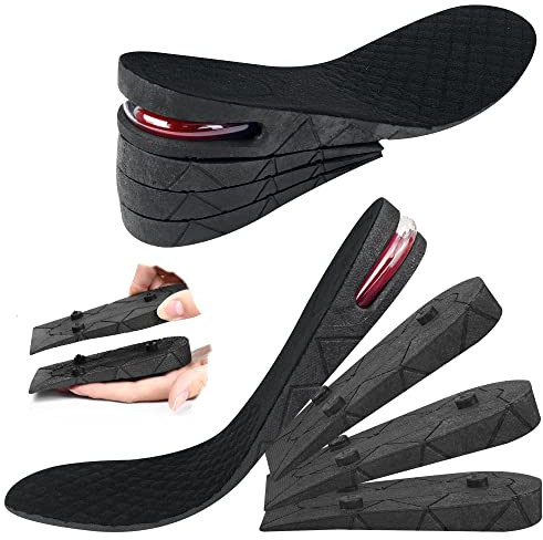 Height Increase Shoe Insoles, 3cm 4.5cm 6cm 7.5cm Adjustable Scalable | 4-Layer, Comfortable Orthotic Insoles Elevator Lifts Kit Up 3 Unisex Air Cushion Heel Pad Boot Insert Taller for Men Women