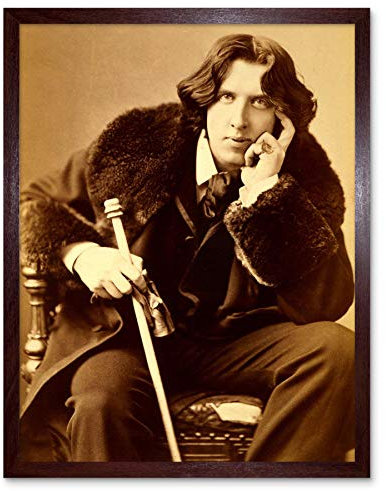 Wee Blue Coo Vintage Portrait Oscar Wilde Poet Playwright Legend Irish Art Print Framed Poster Wall Decor Kunstdruck Poster Wand-Dekor-12X16 Zoll