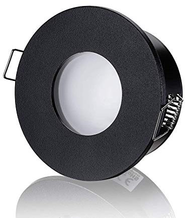 lambado® LED Spots Flach für Badezimmer IP65 in Schwarz - Moderne Deckenstrahler/Einbaustrahler für Außen inkl. 230V 5W Strahler neutralweiß dimmbar - Hell & Sparsam