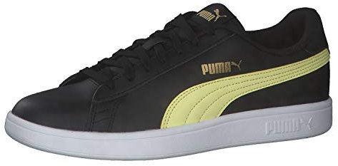 PUMA Unisex Smash V2 L Sneaker, Schwarz (Black/Yellow Pear/Team Gold), 37.5 EU