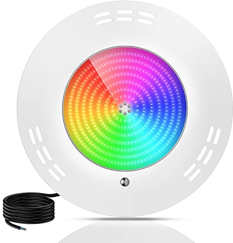 LyLmLe Harz Gefüllt Poolbeleuchtung LED, 35W Ultraflach RGB Poolscheinwerfer RGB,140° Abstrahlwinkel,IP68 Wasserdicht,Aufputzmontage,12V AC(Steuergerät Nicht enthalten)