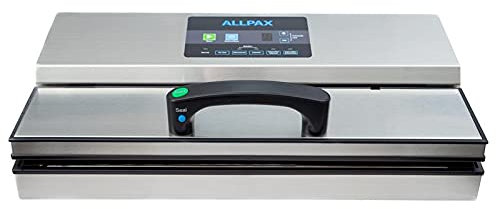 Vakuummaschine P 455 aus Edelstahl - inkl. 100 Vakuumbeutel 30 x 40 cm - 97% Vakuumleistung - vollautomatisches Profi Gerät - 410 mm Schweißbalken - 5 mm breite Schweißnaht - inkl. PULS-Funktion