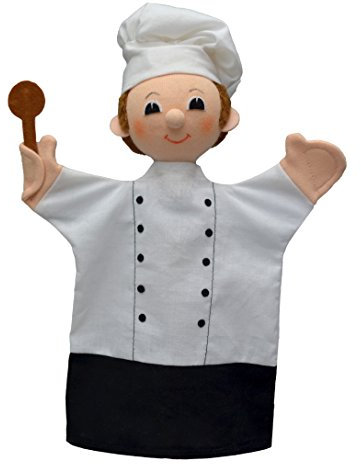 Handpuppe Märchenfigur Koch 30 cm, Ideal für Puppentheatre und Rollenspiele, für Kinder Baby Jungen Mädchen