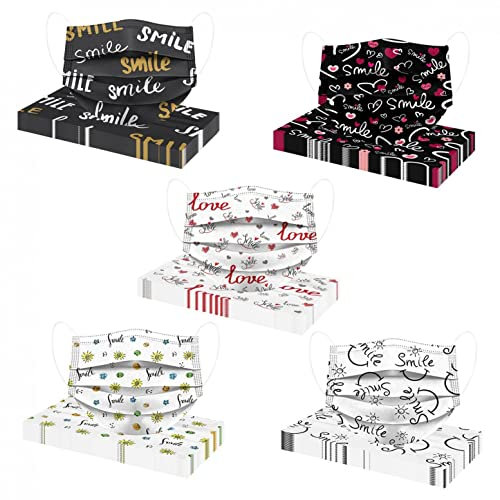 MEIYOUMK 50 Stück Mundschutz Erwachsene, Blumenmotiv Mund Nasenschutz MNS Halstuch Mund und Nasenschutz, Multifunktionstuch Atmungsaktiv Bandana, 3-lagig MNS Face Halstuch Schals für Damen und Herren