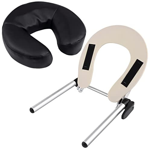 EBANKU Massage Tischaufsatz, Mobile Kopfstütze, Faltbarer Alu Rahmen, aus robustem Aluminium für alle gängigen Kosmetik-Tische, Behandlungsliegen und Therapie-Bänke