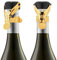 2 Stück OWO Weinverschluss & Sekverschluss 2 in 1 Flaschenverschluss Weinflaschenverschluss & Sektflaschenverschluß Edelstahl für Wien Schaumweine Champagner mit Silikon (Gold)