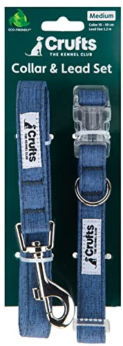 VFM/Crufts - Large Blue Eco Set Collar & Lead for Dogs