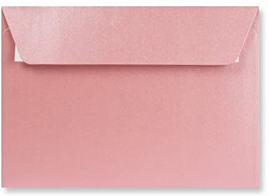 C5 (162x229mm) Coloured Envelopes for A5 Greeting Cards Wedding Invitations & Crafts Pack of 10 (Pearl Pink Peel & Seal)