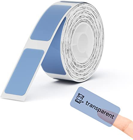 NIIMBOT D110/D11/D101 Etiketten Selbstklebend zum Beschriften,14 x 30mm Etikettendrucker Thermo Papier für Schule, Zuhause, Büro, Kleine Unternehmen (14mm x 30mm - Klares Blau)