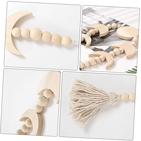 VICASKY Mond Hängeanhänger Aus Holz Für Innenbereich Hängedekoration Zum Mondfinsterniszyklus Zimmerdeko Kinderzimmer Wohnzimmer Schlafzimmer