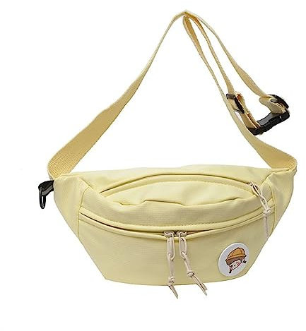 Hixingo Stylisch Bauchtasche für Damen und Herren, Hüfttasche Verstellbare Sport Groß Gürteltasche mit Reißverschluss für Outdoor Laufen Wandern Radfahren Gehen (32x15x8cm,Gelb)