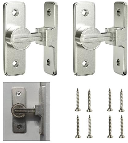 Verrou de porte de grange, loquet de porte coulissante robuste à 90 degrés, loquet de sécurité pour porte coulissante de grange, verrou de porte coulissante pour jardin, salle de bain, extérieur,