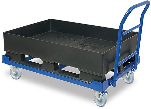 BRB Fahrbare Auffangwanne mit Kufen, Auffangvolumen 120 Liter, BxT 1200x800 mm