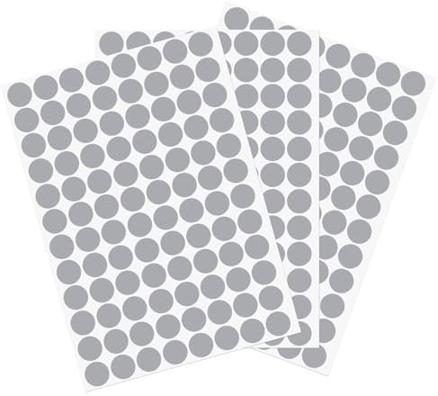 sourcing map 3 Sheet/288Pcs Screw Hole Cover Stickers, 15mm Dia PVC Self Adhesive Covers Caps Dustproof for Wood Furniture Cabinet Shelf Wardrobe, Gray